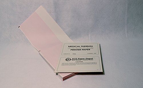 007983 ECG Paper Depot ECG Paper 10 Packs, Z-Fold, Red Grid, 8.50" x 11"