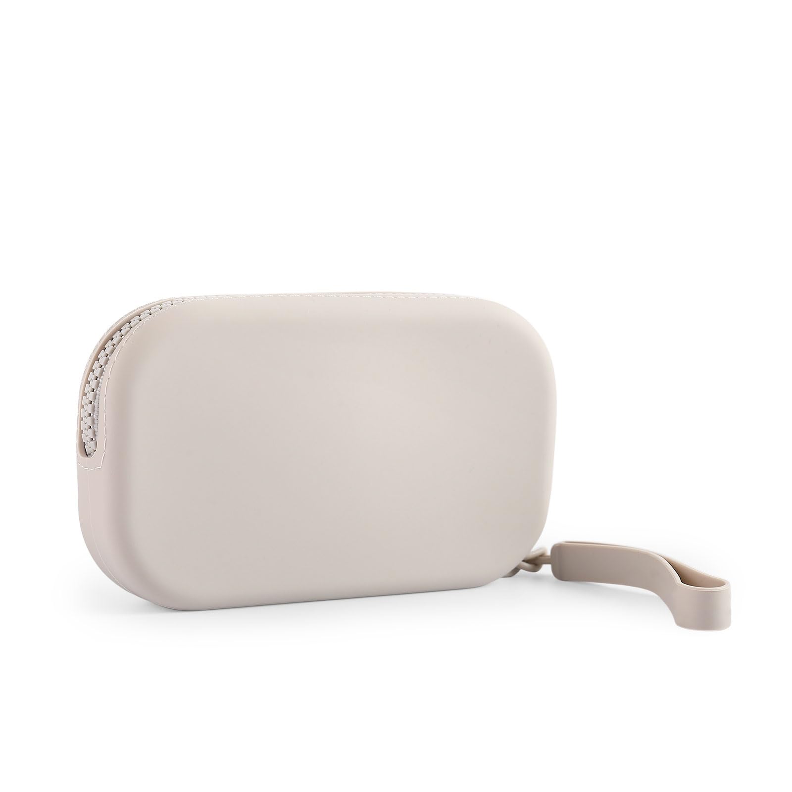 Makeup Bag Silicone Mini Cosmetic Bag Small Pouch Portable Travel Toiletry Make up Bags Waterproof Storage for Women Men Grey