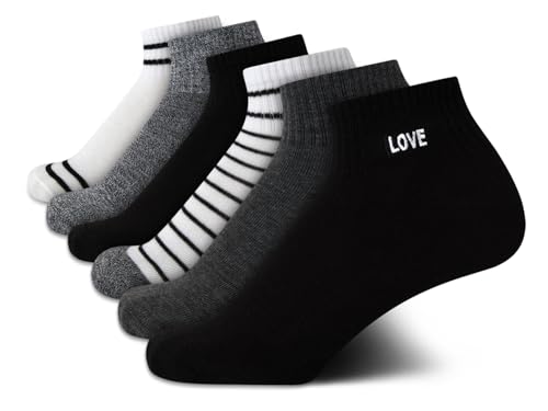 Image of Steve Madden Womens Ankle Socks - 6 & 12 Pack Womens Socks Fun Embroidered Designs Cotton Cozy Fit (Sizes 5-10)
