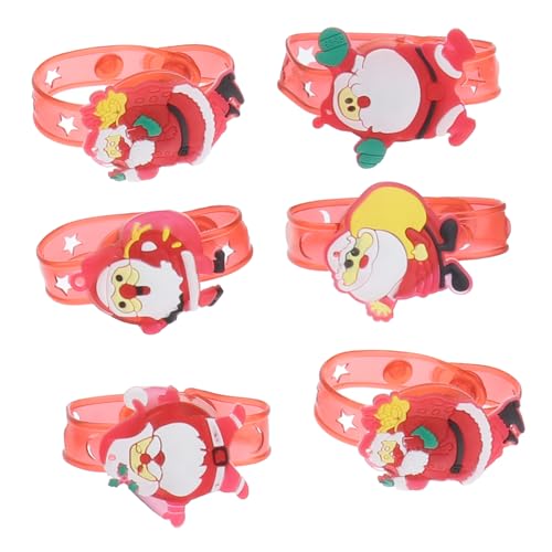 TOYANDONA 6 Piezas 1 Juego anillo de navidad regalos esposas bandas de bofetadas para niños...