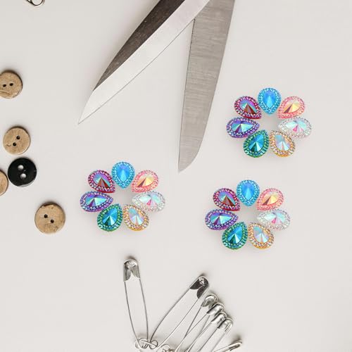 SOESFOUFU Waterdrop Shape Resin Rhinestones Random Color 100pcs Flexible Application on Bags and Shoes for Embellishments and DIY Jewelry Making for Wedding Decorations and Craft Projects - Image 7