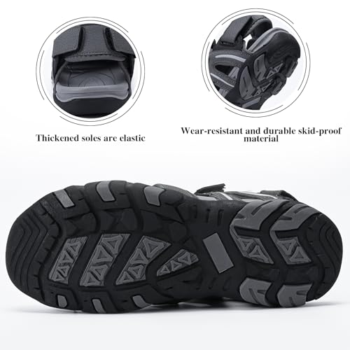 Queday Mens Sport Sandals Closed Toe Outdoor Hiking Sandals Lightweight Trail Walking Casual Water Shoes2