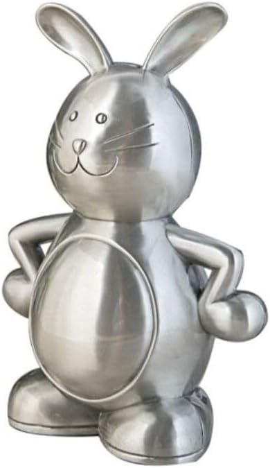 Rabbit-Shaped Money Bank – Antique Pewter Color, Unique Decorative Coin Bank for Kids and Collectors