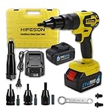HIFESON Cordless Rivet Gun Tool, 21V Electric Automatic Rivet & Rivet nut Two Functions Professional Kit with 2pcs Battery & Charger (3/16', 5/32', 1/8' for Rivet),(1/4',5/16',3/8' for Rivet nut)