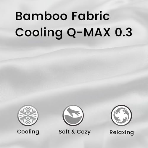 Viscose Made from Bamboo Cooling Weighted Blanket California King Size (94\'\'x 96\'\', 35lbs, 2-in-1 with Removable Duvet Cover) Heavy Blanket for Adults with Premium Glass Bead White