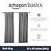 Amazon Basics Room Darkening Blackout Window Curtain with Rod Pocket and Tie Back, 52 x 63 Inches, Dark Gray - Set of 2