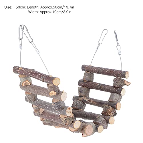 Wooden Pet Ladder, Hamster Climbing Ladder, Bird Cage Bridge, Soft Animal Bendable Bridge Toy for Hamster Mouse Squirrel Parrot (50cm)