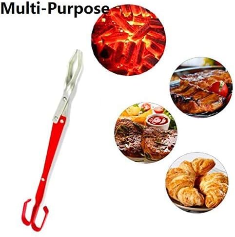 16.5" Aluminum Scissor Tongs for Camping, BBQ, Long Reach Lightweight Sturdy Barbecue Tong, Durable Never Rust, use charcoal, meat, steak, oven image 5