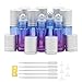 jiuwu Essential Oil Roller Bottles Blue-Purple Gradient Bottles 10 Pack 5ml Perfume Beauty Roll-on Bottle with Stainless Steel Roller Balls and Silver Screw Cap (1 Opener, 5 Droppers, 10 Funnels)