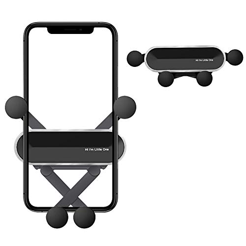 Soporte Móvil Coche Universal Gravedad con 360 Grados Rotación Porta Movil Coche para Rejillas del Aire de Coche para iPhone Android Samsung Huawei GPS Dispositivo etc de 4.7 a 6.7 Pulgadas Plata