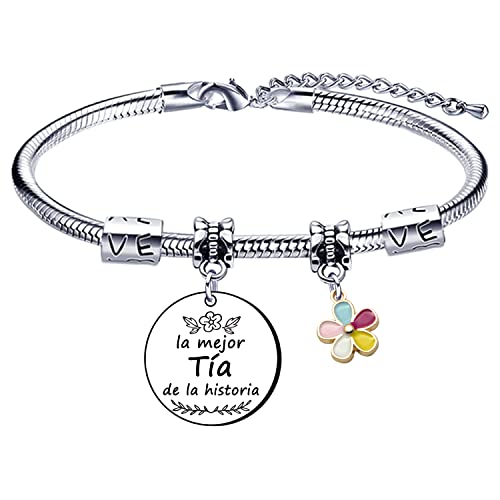 LKJHGF Regalo de Tía Sobrina, Colgante de Corazón de plata con encanto "la mejor tía de la historia"Regalo Cumpleaños Tía Cover