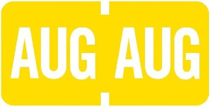 Doctor Stuff - File Folder Month Labels, August, Tab Products - TMLV Series Stickers, Yellow, 1/2" x 1", 500/Roll