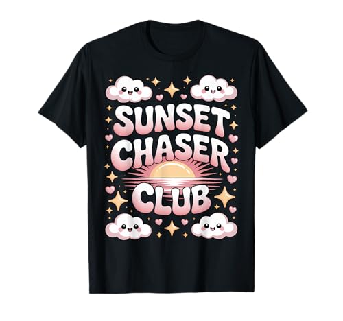 Vacaciones Kawaii de verano en playa al atardecer Camiseta