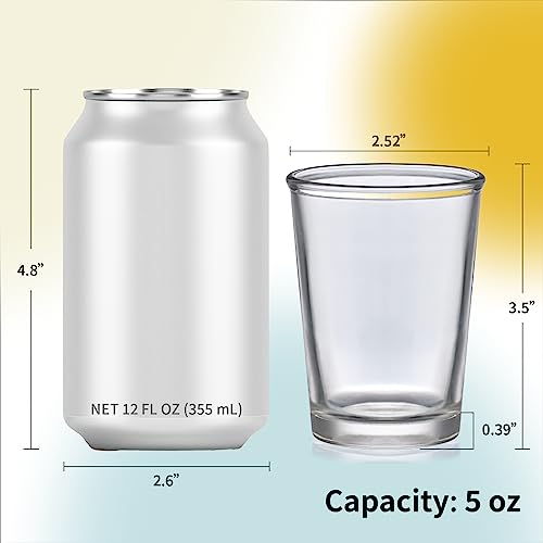 Soul One 5 Oz Heavy Based Drinking Glasses, Kids Small Drink Glassware For Orange Juice, Water, Milk, Coffee, Classic Thick Drinkware Glass Cup #TOP1