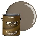 EVOLVE Interior Paint & Primer, Eggshell (Fairhaven Taupe), 1 Gallon – One-Coat Coverage, Excellent Hide, Low VOC, Low Odor, Washable Paint for Walls, Doors & Trim