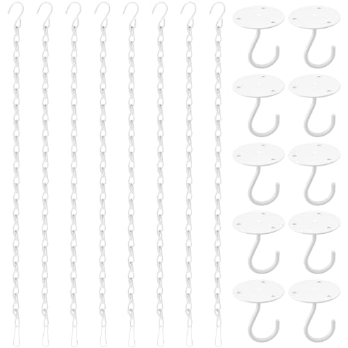 Hotop 8 Pcs Metal Chain for Hanging Plants, 16.38 Inch, White