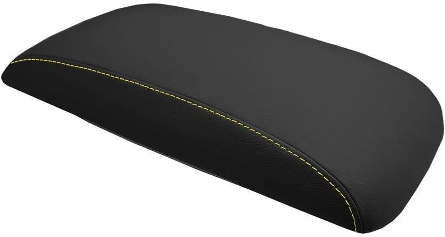 Console Lid Armrest Cover Leather Yellow Stitch Front, Center HON-ELE-0710-CCA-VBY Black CLACLFHE2YS Compatible with Honda Element EX/LX 2007-2011 & SC 2007-2010