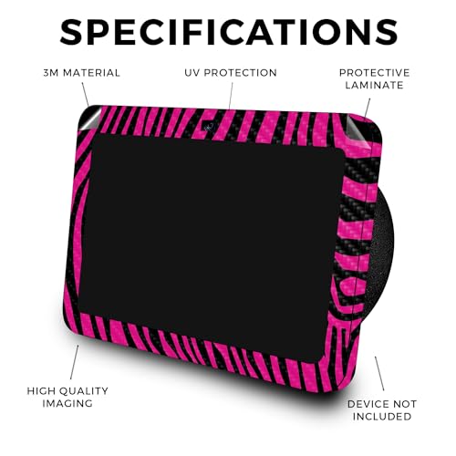 Image of Carbon Fiber Skin Compatible with Amazon Echo Show 8 (3rd Gen, 2023) - Pink Zebra - Premium 3M Vinyl Protective Wrap Decal Cover - Easy to Apply | Crafted in The USA by MightySkins