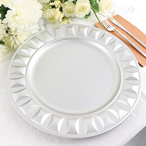 6 Platos Desechables Redondos Silver 13'' Tableclothsfactory miniatura 4