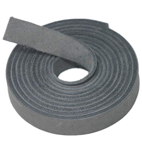 Tofl Genuine Top-Grain Leather Strap | 72 Inches Long | 1/2 Inch Wide | 1/8 Inch Thick (7-8 Oz) | 1 Leather Strip For Diy Arts & Craft Projects, Clothing, Jewelry, Wrapping | Smokey Gray #TOP2