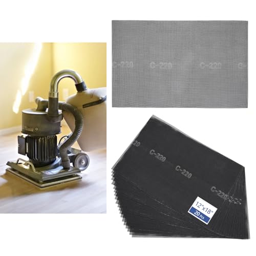 HUAALIUCHE 12"x18" 220 Grit Sanding Screen Sheets (20-Pack) – Professional Silicon Carbide Mesh for Hardwood Floor Screening, Drywall Sanding, and Aggressive Finish Removal – Reusable &amp; Clog-Resistant