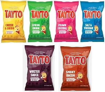 Tayto Assorted Crisps, 16 x 6 x 25g, Multipack Snacks, Cheese & Onion