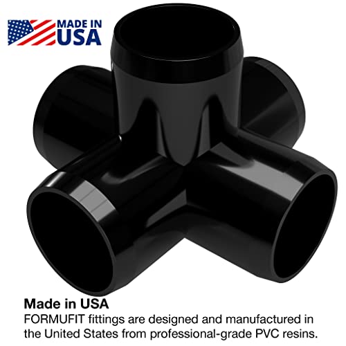 Formufit F1145Wc-Bk-4 5-Way Cross Pvc Fitting, Furniture Grade, 1-1/4" Size, Black (Pack Of 4) #TOP1