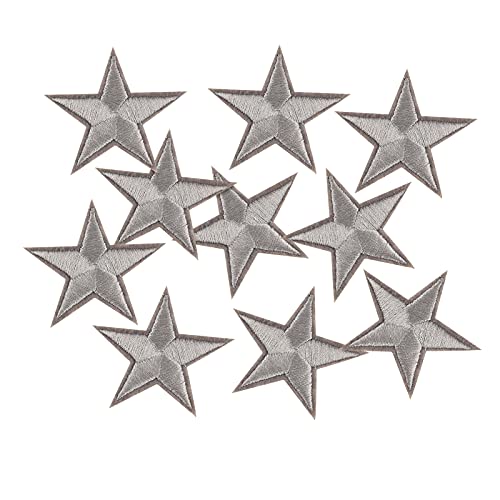 10 x Stern-Aufnäher, bestickt, mit Sternenmotiv, zum Aufnähen oder Aufbügeln, für Kleidung, Jeans, T-Shirt Cover