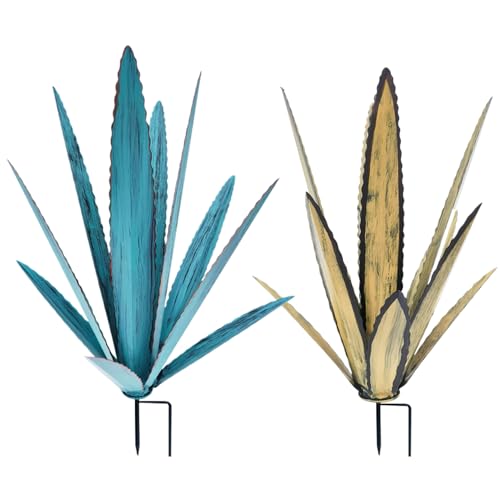 Plants d'agave en métal bleu : décor extérieur de jardin et yard - 5