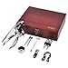 Rabbit Wine Opener Corkscrew Set, 9 Pieces Wine Bottle Screwpull Accessories Gift Kit, Wine Stoppers and Pourer, Foil Cutter and Extra Screws In Deluxe Red Box by Kato