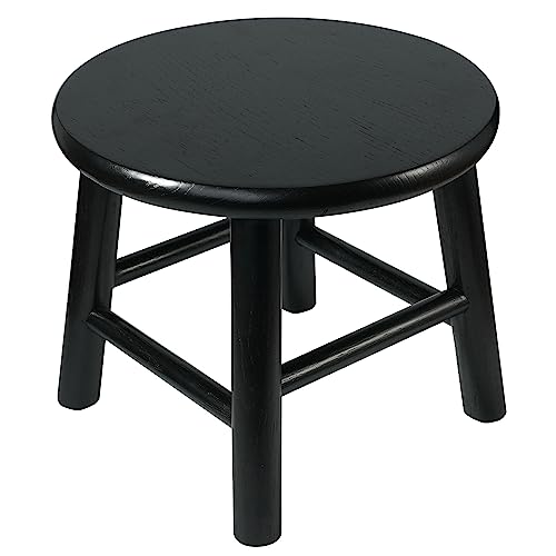 CONSDAN Milking Stool for Kids USA Grown Oak Plant Stand Solid Wood Low Stool 9 Inch Round Wooden Step Stool Kids Small Stool