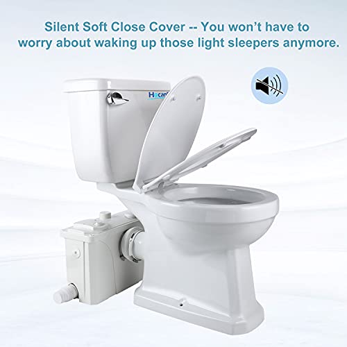 700Watt Macerator Toilet, 1Hp Two Piece Upflush Toilet Kit Included Toilet Bowl, Water Tank, Soft Closing Seat, Extension Pipe Between Toilet And Pump,Automatic Start And Stop (Flowc-700) #TOP1