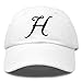 DALIX Initial Hat Letter H White Womens Baseball Cap Monogram Cursive Embroider