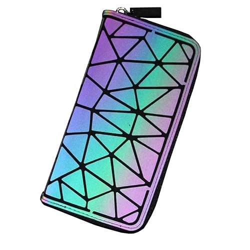 Geometric Luminous Purses And Handbags For Women Holographic Reflective Crossbody Bags Wallet, Multicolor-image-17