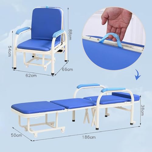 Image of Hospital Care Chair,Outpatient Medical Nursing Chair,Hospital Accompanying Chair Bed,Dual-Purpose Multifunctional Medical Portable Folding Chair, Portable Folding Chair Bed,Blue