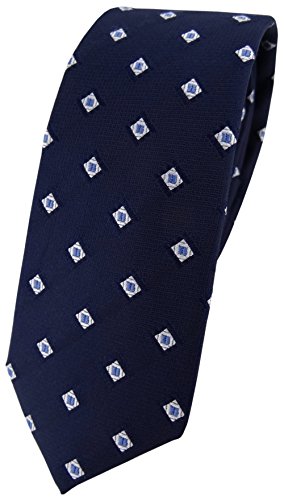 Cravate pure soie motif carreaux bleu marine et argent slim moderne