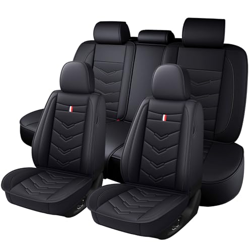Image of Car Seat Cover for VW e-Golf 2015-2019, Durable Wear Resistant Waterproof Sport Seat Cover, Breathable No Odor Premium Leather Vehicle Seat Covers.(Standard,Black)
