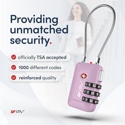 image for BV TSA Accepted Luggage Travel Lock, Set-Your-Own Combination Lock for