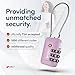 TSA Accepted Luggage Travel Lock, Set-Your-Own Combination Lock for School Gym Locker, Luggage Suitcase Baggage Locks, Filing Cabinets, Toolbox, Case (Purple, 4 Pack)