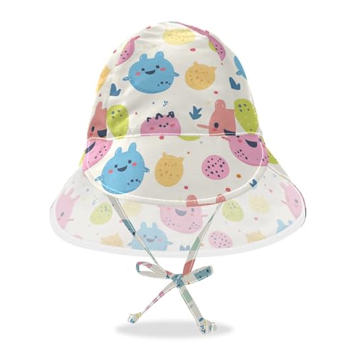 Cute Cartoon Monsters Baby Beach Hat Boy Bucket Hat Toddler Girl Sun Protection Adjustable Travel Essentials