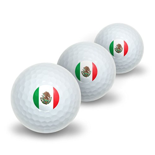 GRAPHICS & MORE Mexico Mexican Flag Novelty Golf Balls 3 Pack