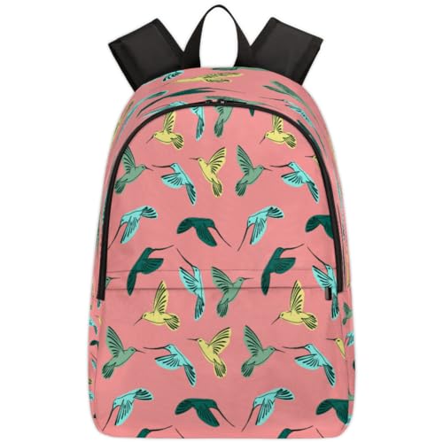 Sac à dos motif oiseaux colibri 17.4 L pour l'école et le voyage de toute la famille