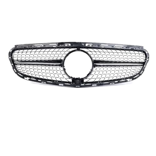 Eクラス W212 2009-2015 フロントレーシング ダイヤモンド AMG用 GTスタイル ブラックシルバーグリル アクセサリーパーツ 車のダブルキドニーグリル(14-15 diamond black)