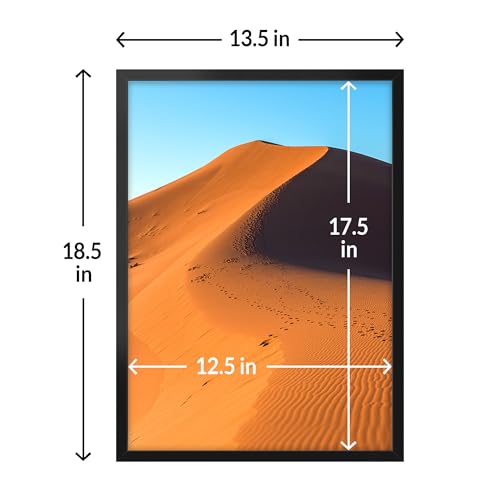 LaVie Home 13x18 Picture Frame for Wall Display, 13x18 Black Picture Frame with HD Plexiglas, 13 x 18 Poster Frame 1 Pack, Display Frame for Vertical or Horizontal, Classic Collection