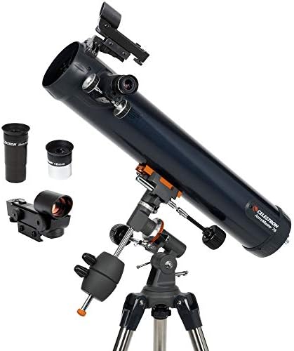 Celestron 31045 AstroMaster 130EQ Reflector Telescope, Black/Dark Blue