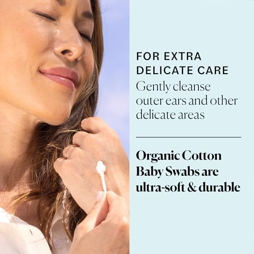 Image of Sky Organics - Organic Baby Cotton Swabs, 60 ct. - Ultra Soft Baby Safe Tips - Strong & Durable - Hypoallergenic - Chlorine Free - Natural, Vegan & Cruelty Free - Skin Care & Baby Care (Pack of 3)