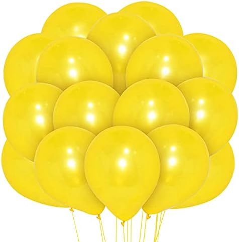 Songjum 50 Stück Gelb Latexballons 12 Zoll Latexballons Gelb Ballons Dekorations-Kit für Party Geburtstag Hochzeit Graduierung Jubiläums Feiern
