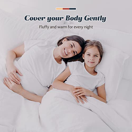Whatsbedding White Lightweight Goose Feather And Down Comforter Queen - Luxurious Hotel Collection Bed Blanket Comforter -100% Cotton Cover Duvet Insert - Queen Size 88X88 Inch #TOP6