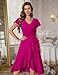DRESSTELLS Women's Cocktail Dresses, Vintage Fall Formal Wedding Guest Modest Halloween Party Aline Hi Low Fit Flare Petite Evening Holiday Dress Fuchsia XL