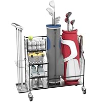 SUPEASY Golfspeicher Garage Organizer, Golfausrüstungspeicher, Golfbeutelstand, zusätzliches Lagerregal für Golfschläger